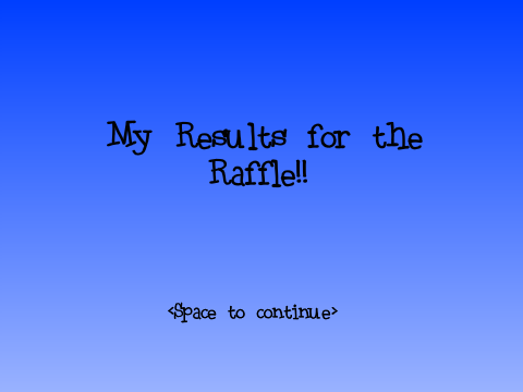 Results for Raffle