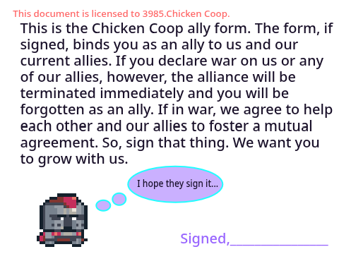 Chicken Coop Alliance Form