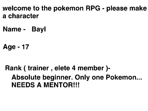 Bio Pokemon RPG  person... bayl