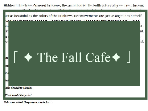 「 ✦ The Fall Cafe✦ 」 ⁀➷ Mystery ||