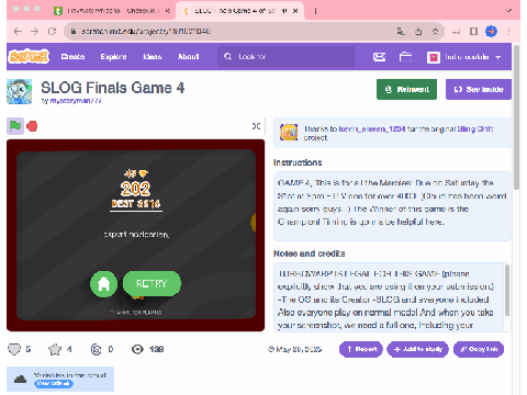 SLOG finals 4 score