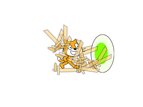 剣を振り回すcat