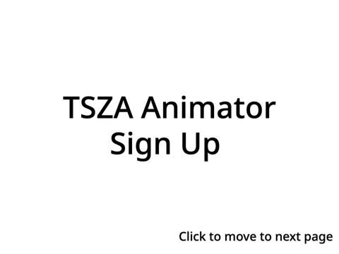 TSZA Animator Sign Up