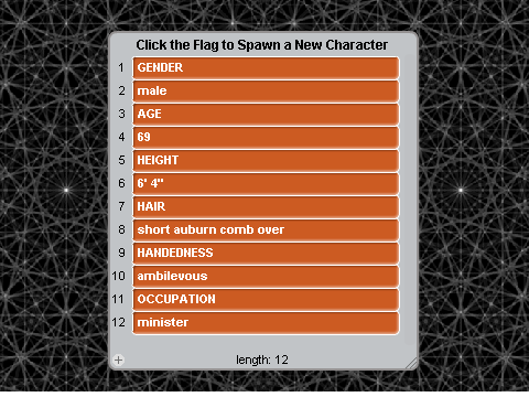 Text-based Character Generator