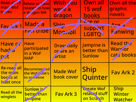 Wings of fire bingo 