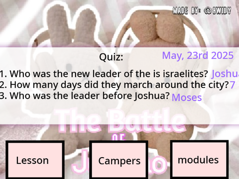 Dove Bible Camp Lesson 00:01 || The Battle Of Jericho remix