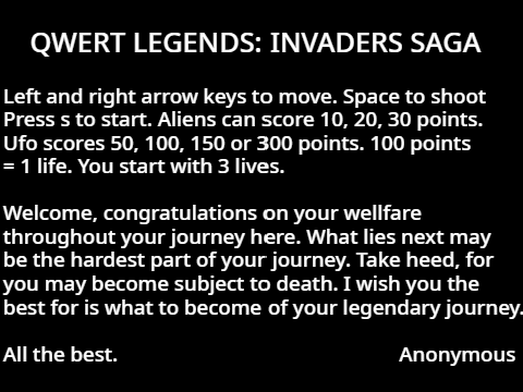QWERT LEGENDS: INVADERS SAGA 