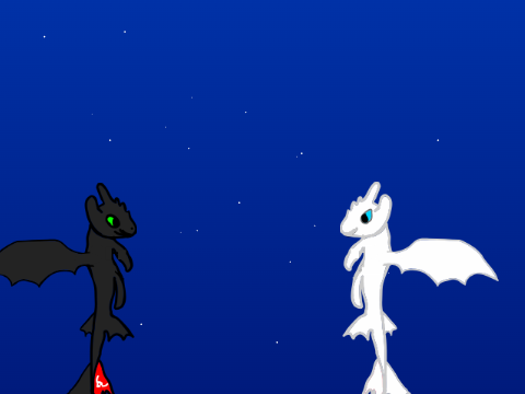 Toothless and Light Fury