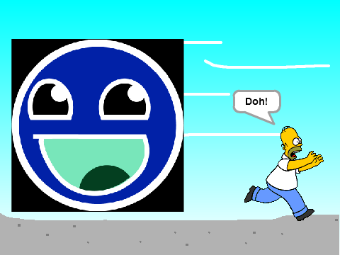 Add yourself running from a giant Epic Face!