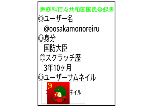 家庭科頂点共和国国民登録書　テンプレート remix-2