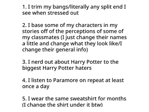 Things I do that I really shouldn't...