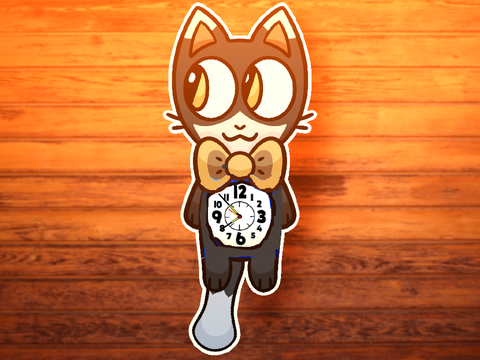 || < WORKING CLOCK CAT > || but it's anolog clock