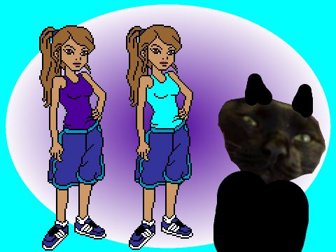 My cat meows and I laugh then HG laughs (exact order)