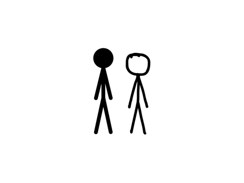 Stickman and Hand-Drawn Stickman