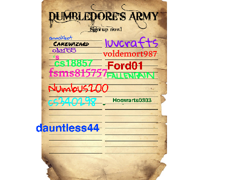 Dumbledore's Army Sign Up Sheet remix remix remix remix remix remix remix remix remix remix r… remix