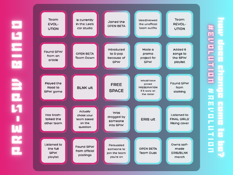 pre-spw bingo ^^