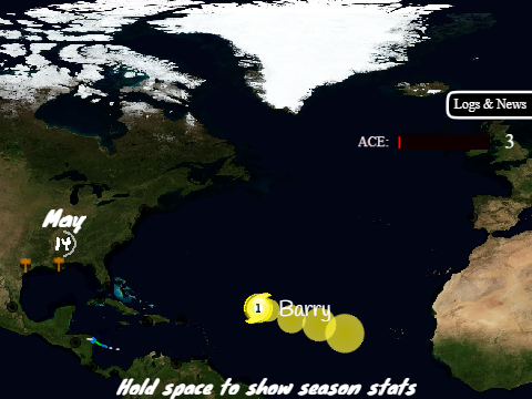 NOT Hyperactive Atlantic Hurricane Season Simulator (New Satellite Map!) V1.25.5 Update [2025 names]
