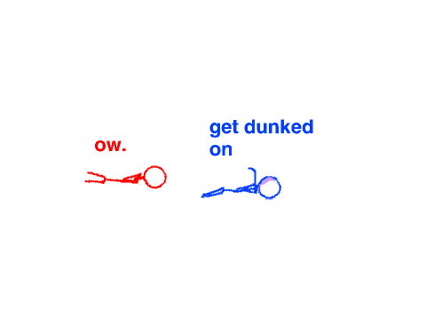 A very short stick fight. Red vs. Blue