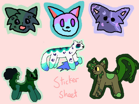 Sticker sheet order for Catplantlover!