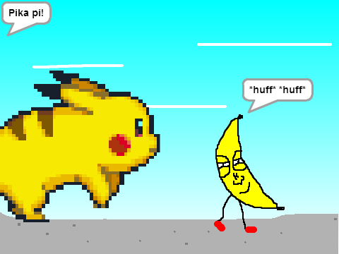 Add yourself running from a giant Pikachu! remix