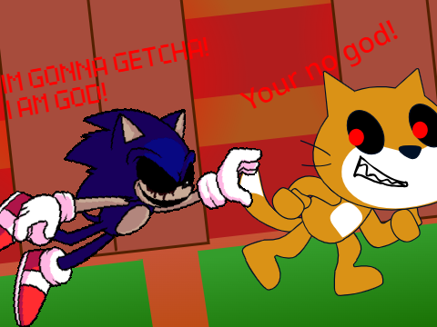Seek Chase Scene but Sonic.EXE and Scratch cat.MIT Are racing remix