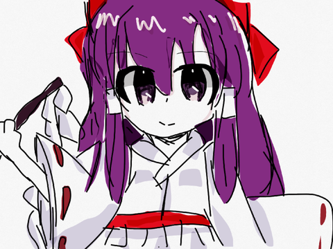 初描き旧作霊夢