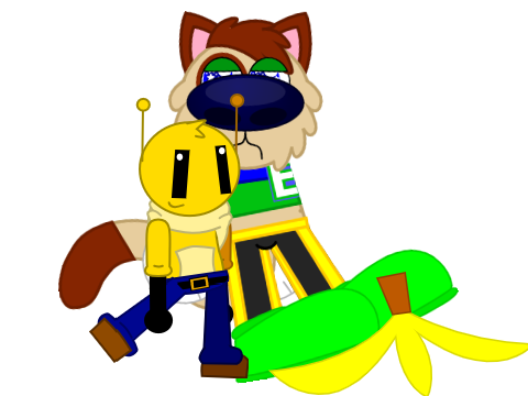 No pls help me i sliped on a banana peel-