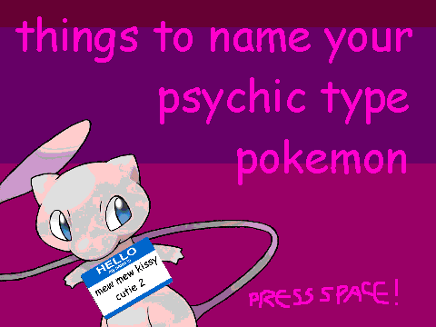 Psychic Type Pokémon Nicknames