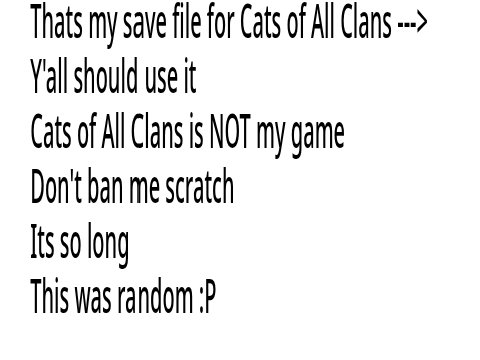 Cats of All Clans save file!!