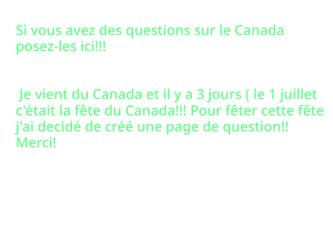 Question sur le Canada