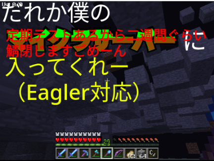 誰か僕のマイクラサーバーにはいってくれー