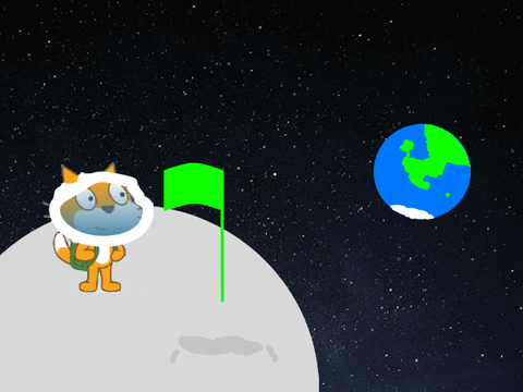 Scratch cat in the MOON