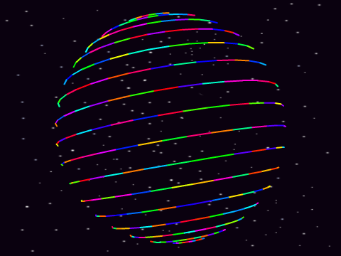 colored sphere latitude only