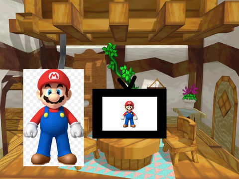 Mario falls down a hole
