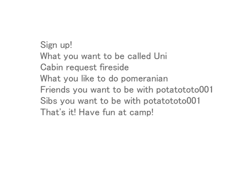 Lia camp sign up remix