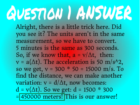 Science - Velocity and Acceleration