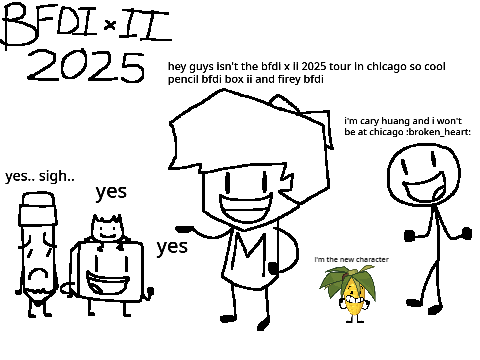 I'm going to the BFDI x II tour!