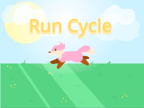 pink fox run cycle/small animation!