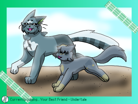 ~Cloudykit plays tag with Hummingbirdkit~