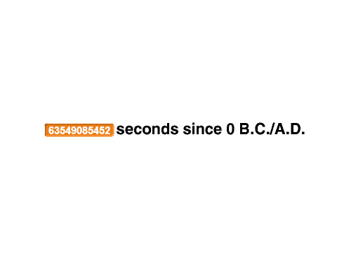 Seconds Since Start (0 B.C./A.D.)