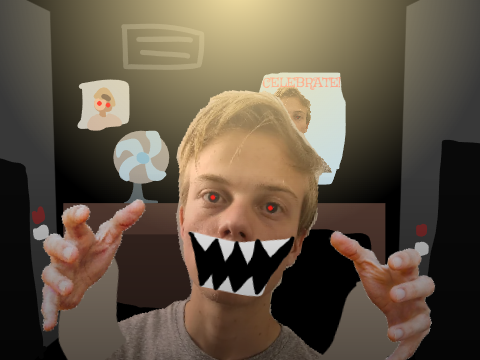 man jumpscare