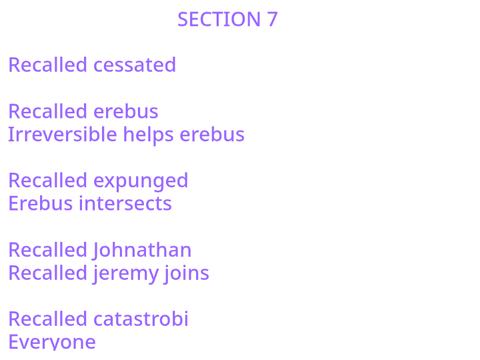 All the remaining paroxysm sections