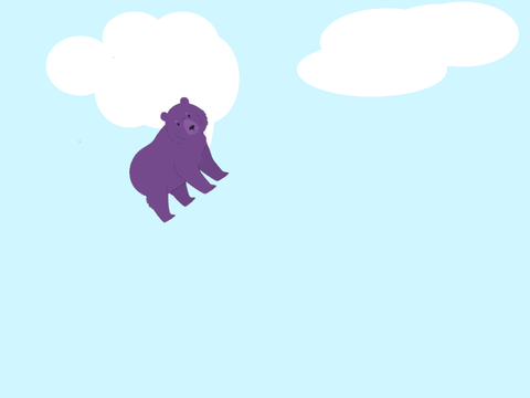 flying rainbow banana bear chase