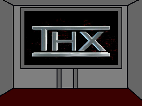 The cartoon characters watch the THX logo