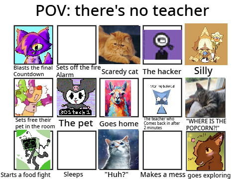 The teacher’s not in the classroom! WHO ARE YOU? :) remix remix