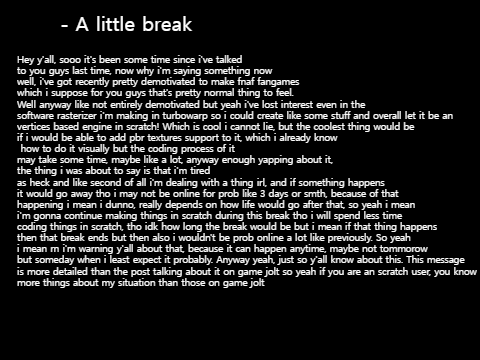a little break