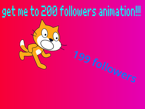 get me to 200 followers animation!!!