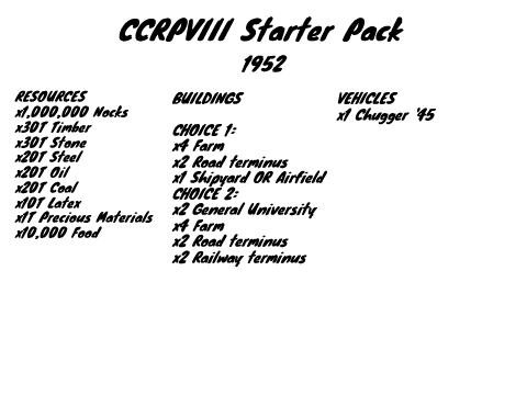 CCRP VIII Starter Pack