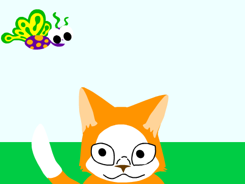 Scratch Cat with a Butterfly