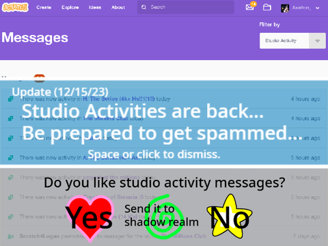 Debate: Do you like studio activity messages? remix remix remix
